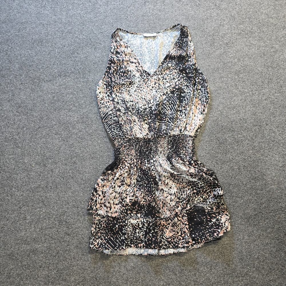 Ramy Brook Dress Women Size Medium Gray Pink Drop Waist V Neck Sleeveless Casual